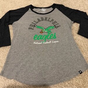 47 Philadelphia Eagles Throwback Raglan Baseball Tee Size Small by ’47